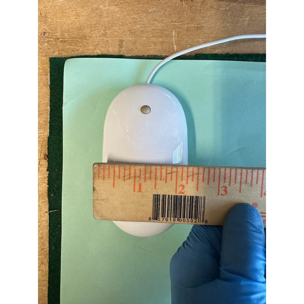 Apple Mighty Mouse A1152‎ Wired USB Optical Mouse White EMC 2058 Scroll Ball